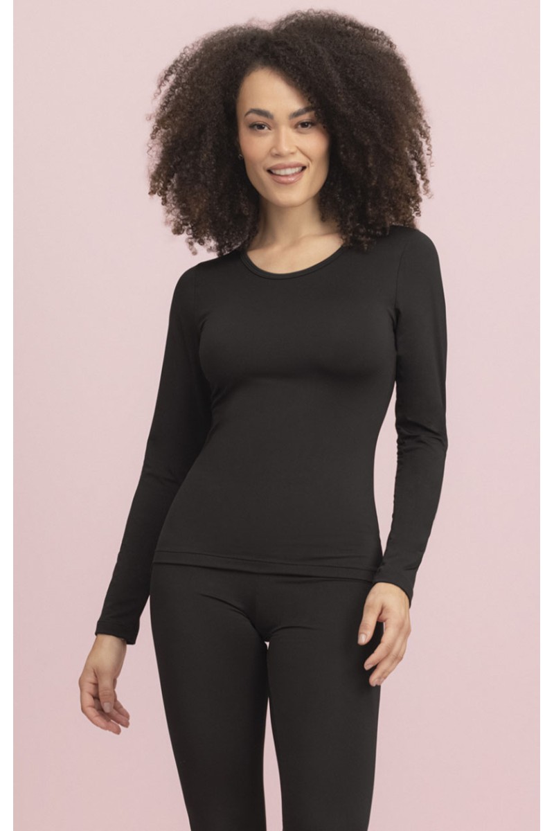 BLUSA MANGA LONGA TÉRMICA PRETA