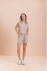 Conjunto Molecotton Feminina Adulta Taupe