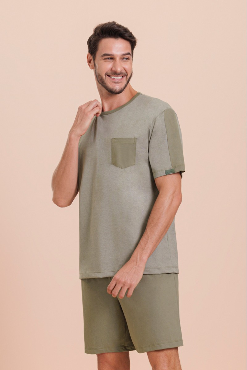 Pijama Curto Masculino Adulto Nobre