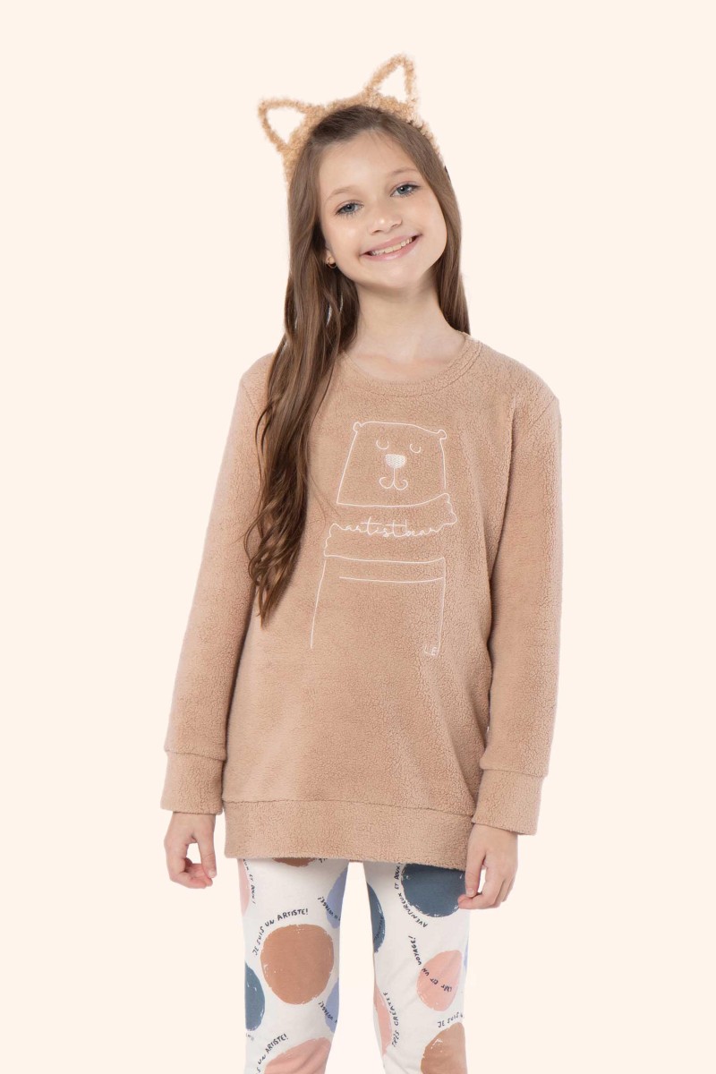 Pijama legging manga longa juvenil