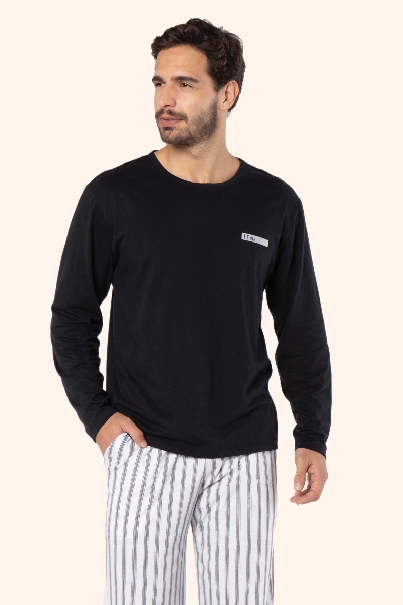 Pijama longa de 100% algodão