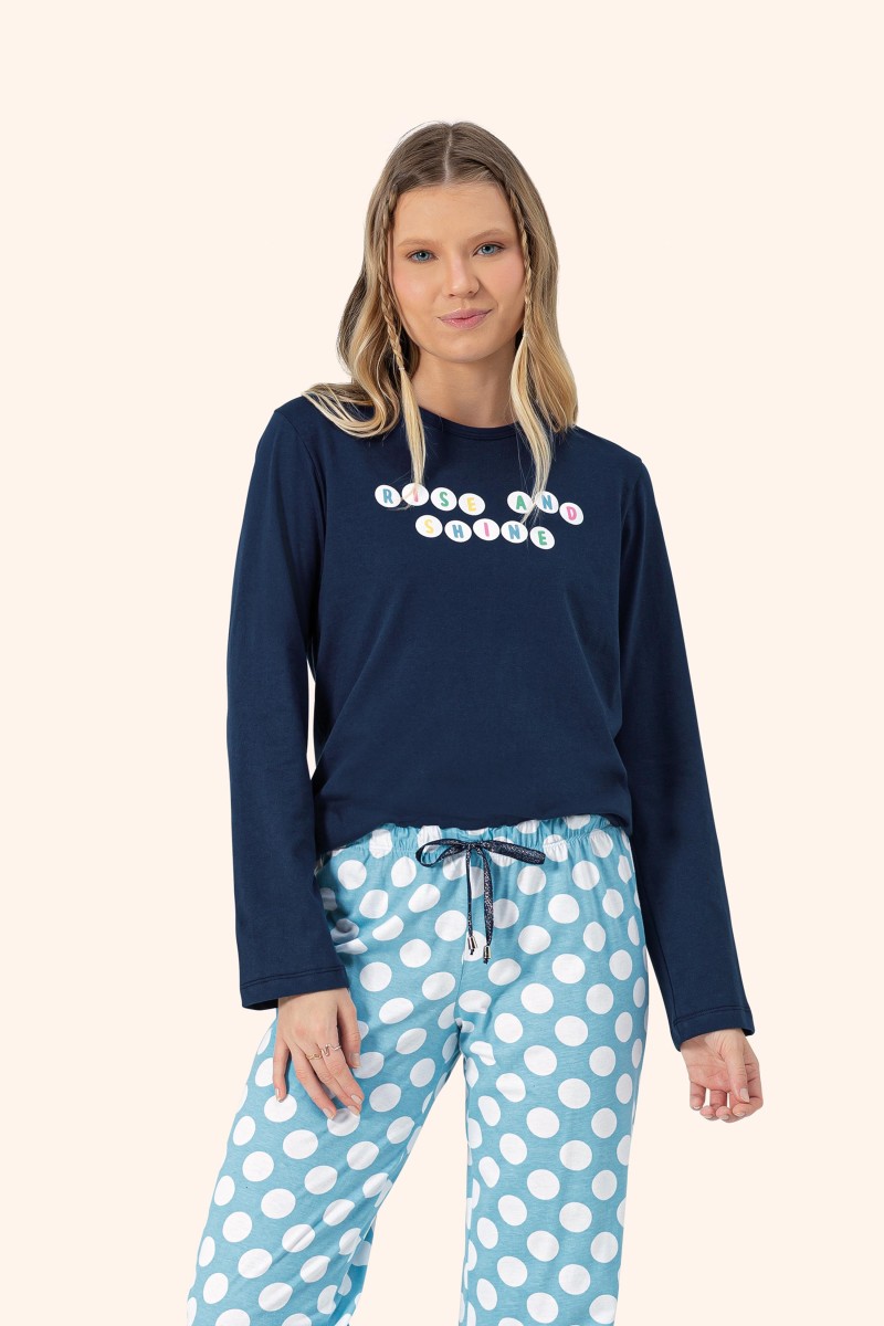 Pijama manga longa