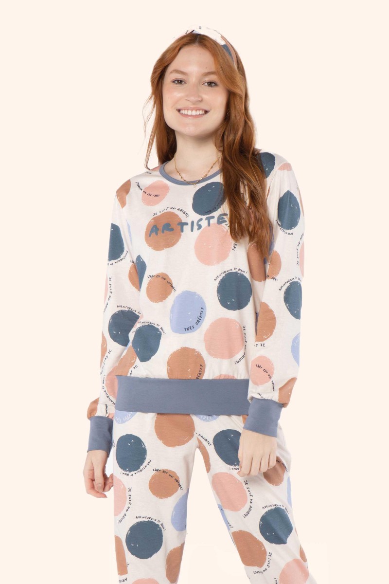 Pijama manga longa