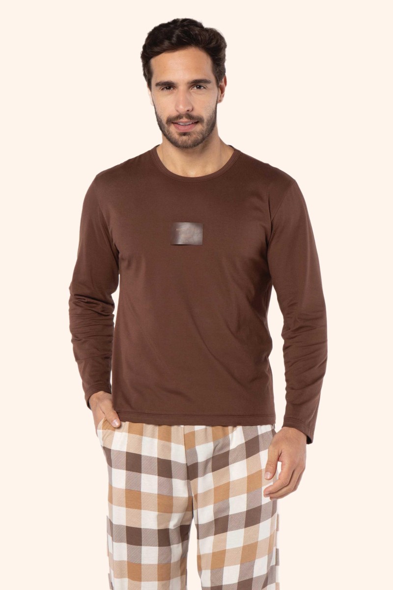 Pijama manga longa