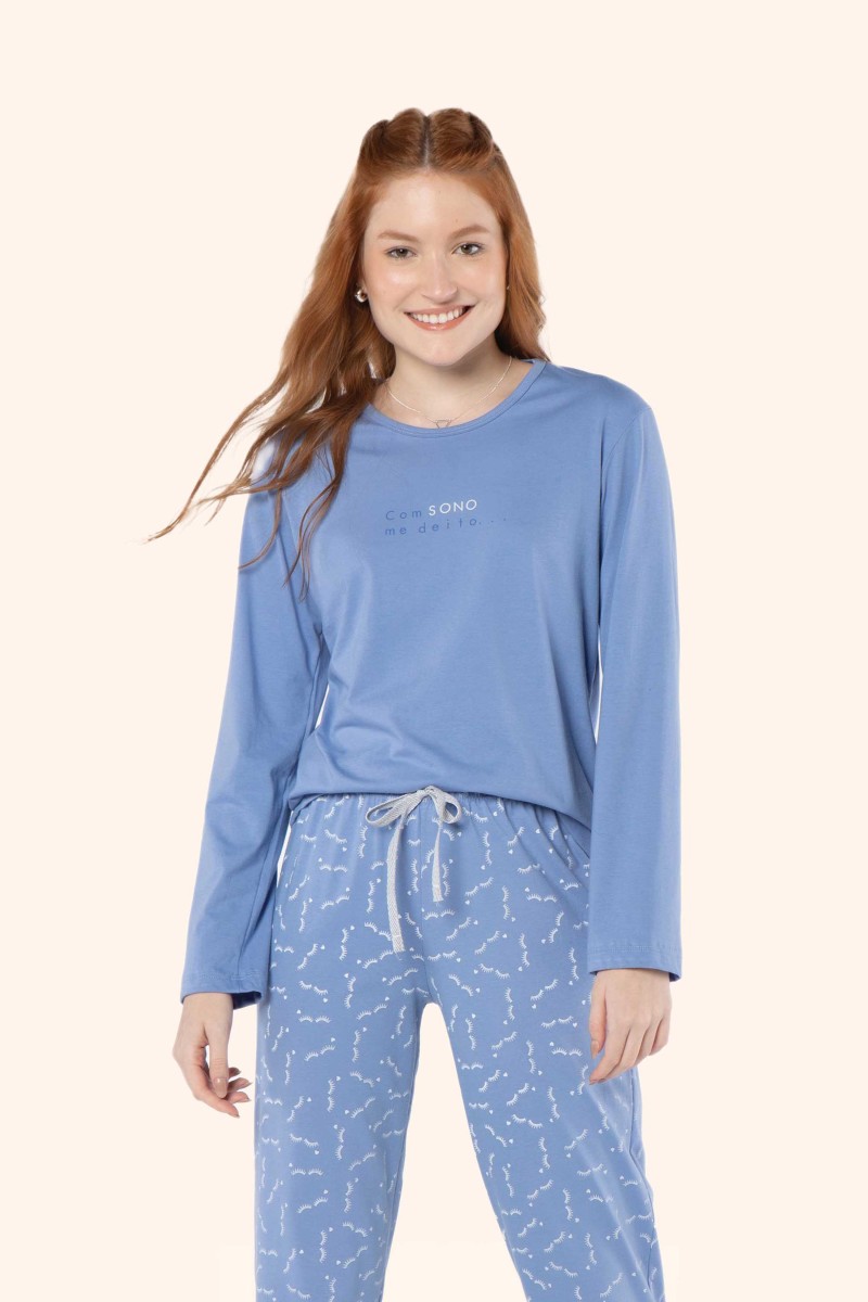 Pijama manga longa