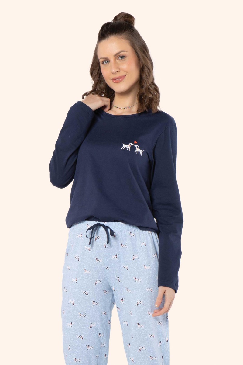 Pijama manga longa