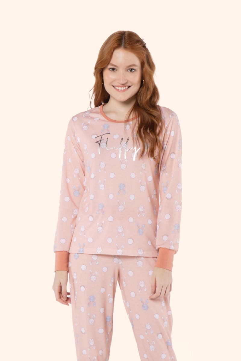 Pijama manga longa