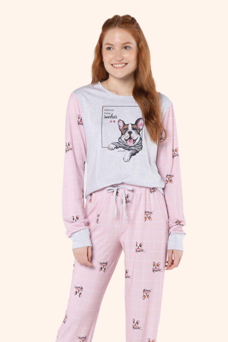 Pijama manga longa