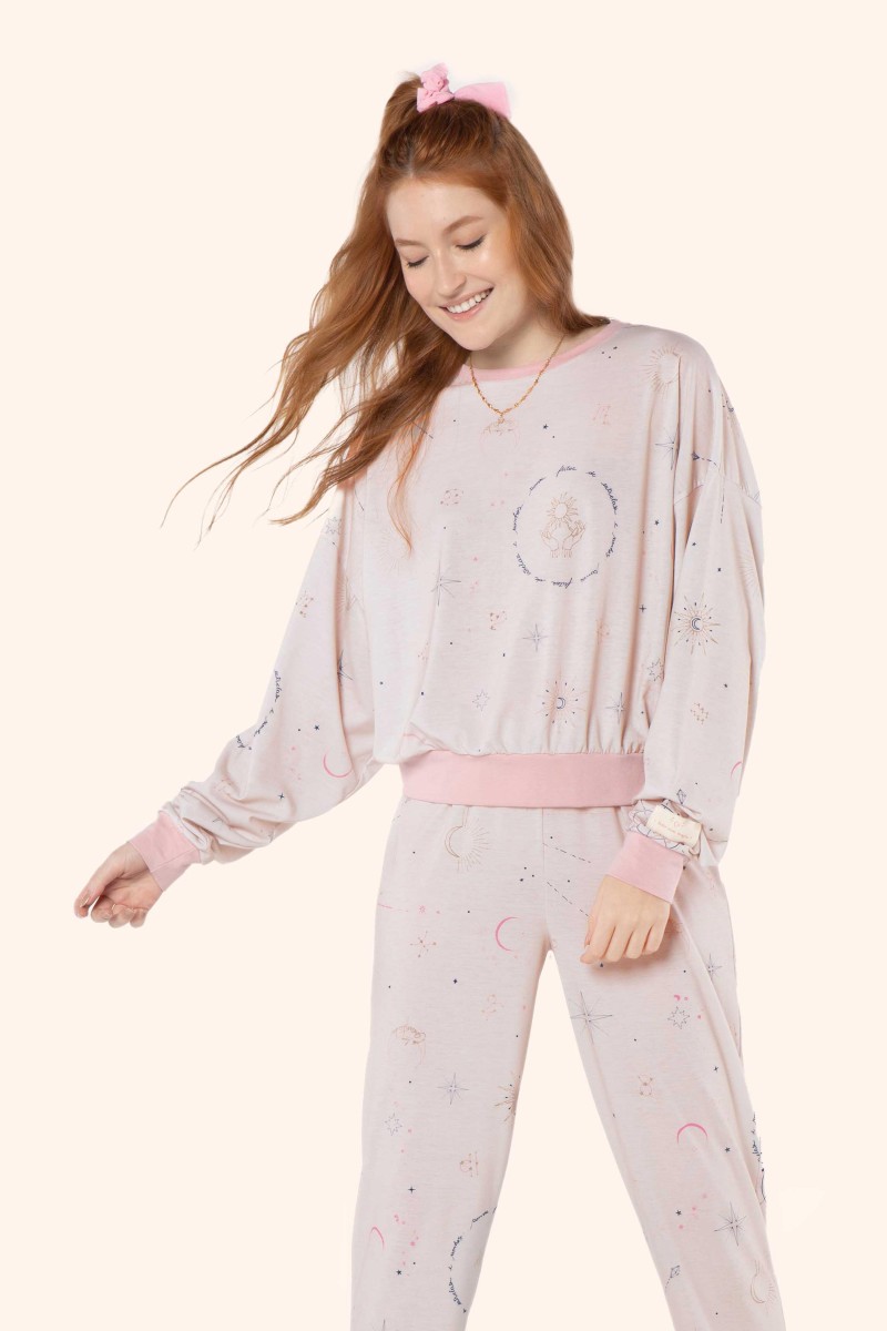 Pijama manga longa