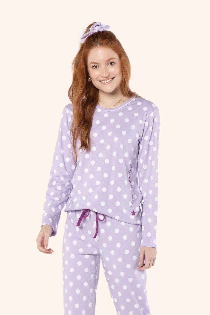 Pijama manga longa