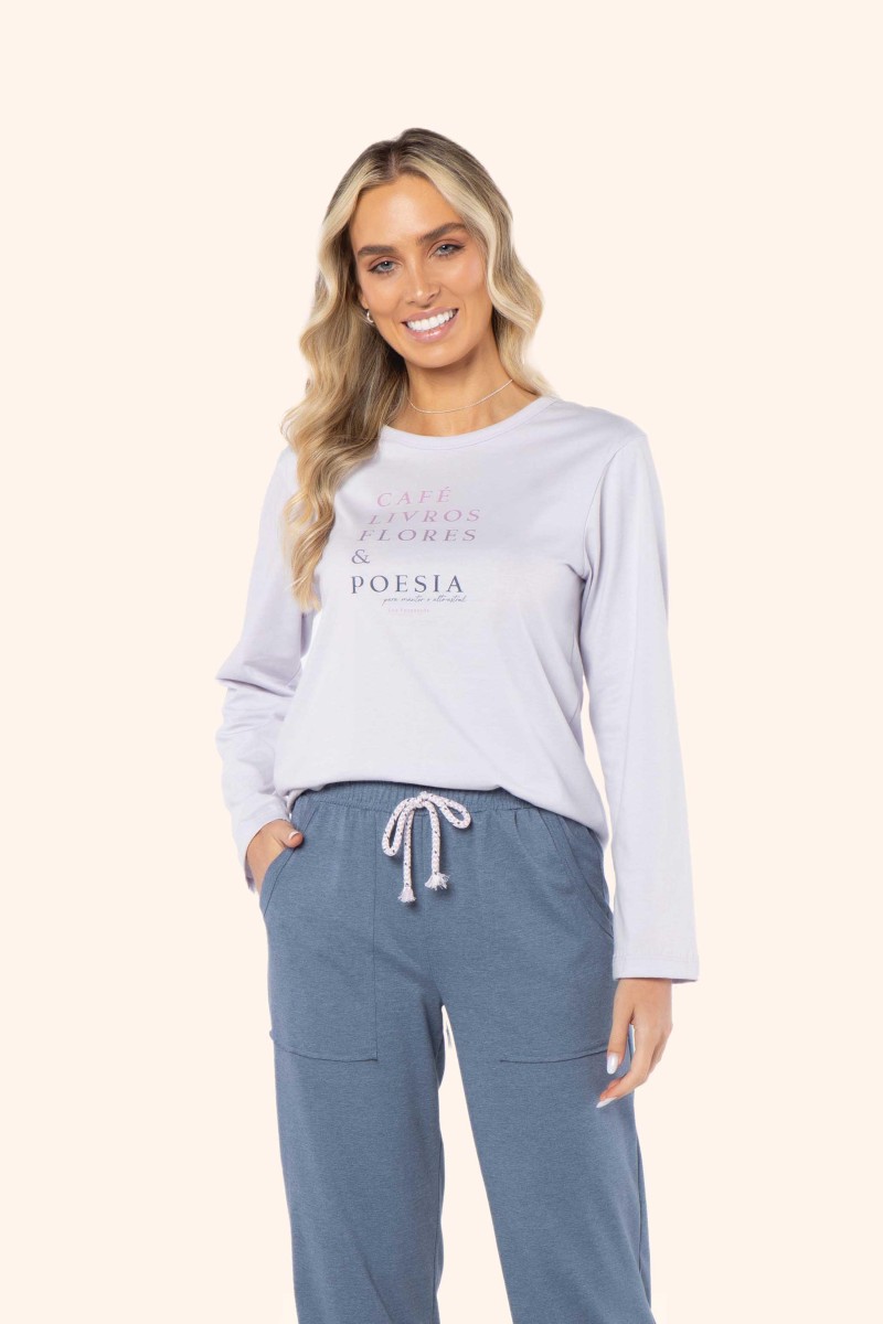 Pijama manga longa
