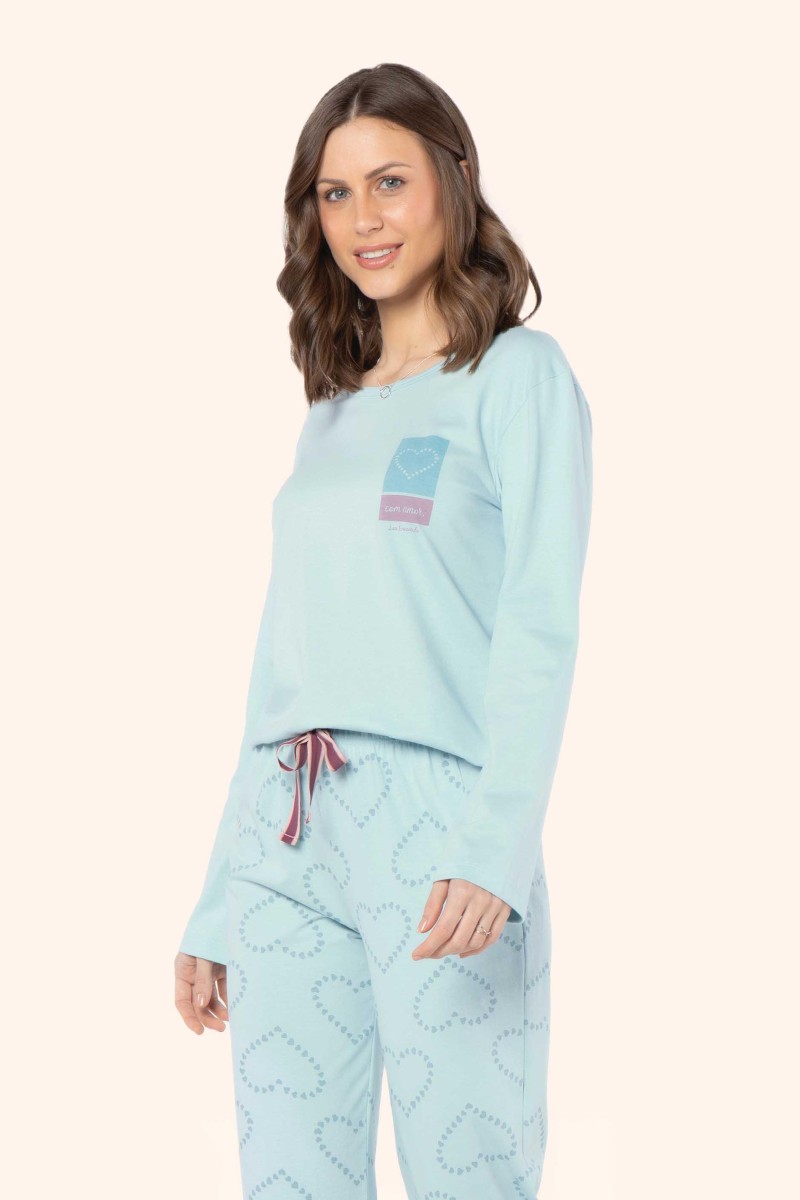 Pijama manga longa