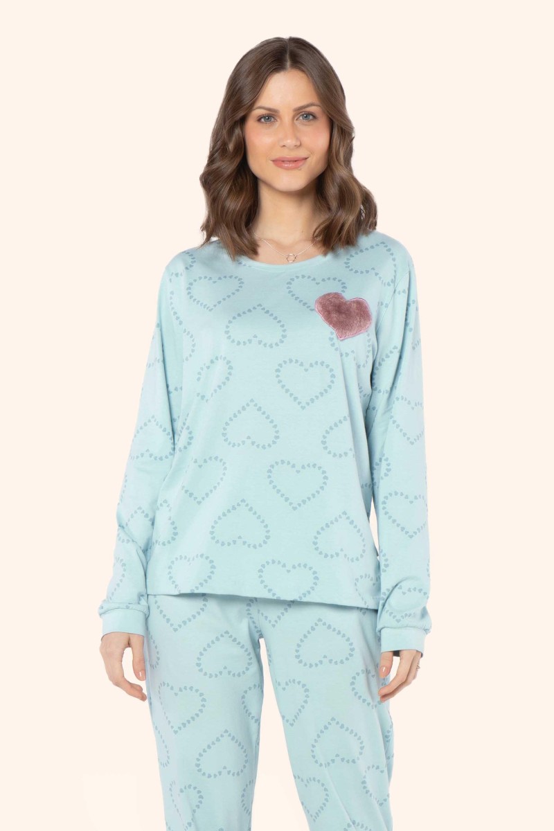 Pijama manga longa