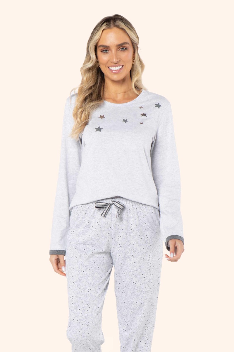 Pijama manga longa