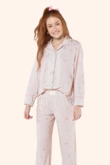 Pijama manga longa aberto