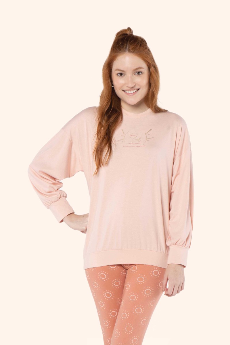 pijama legging manga longa