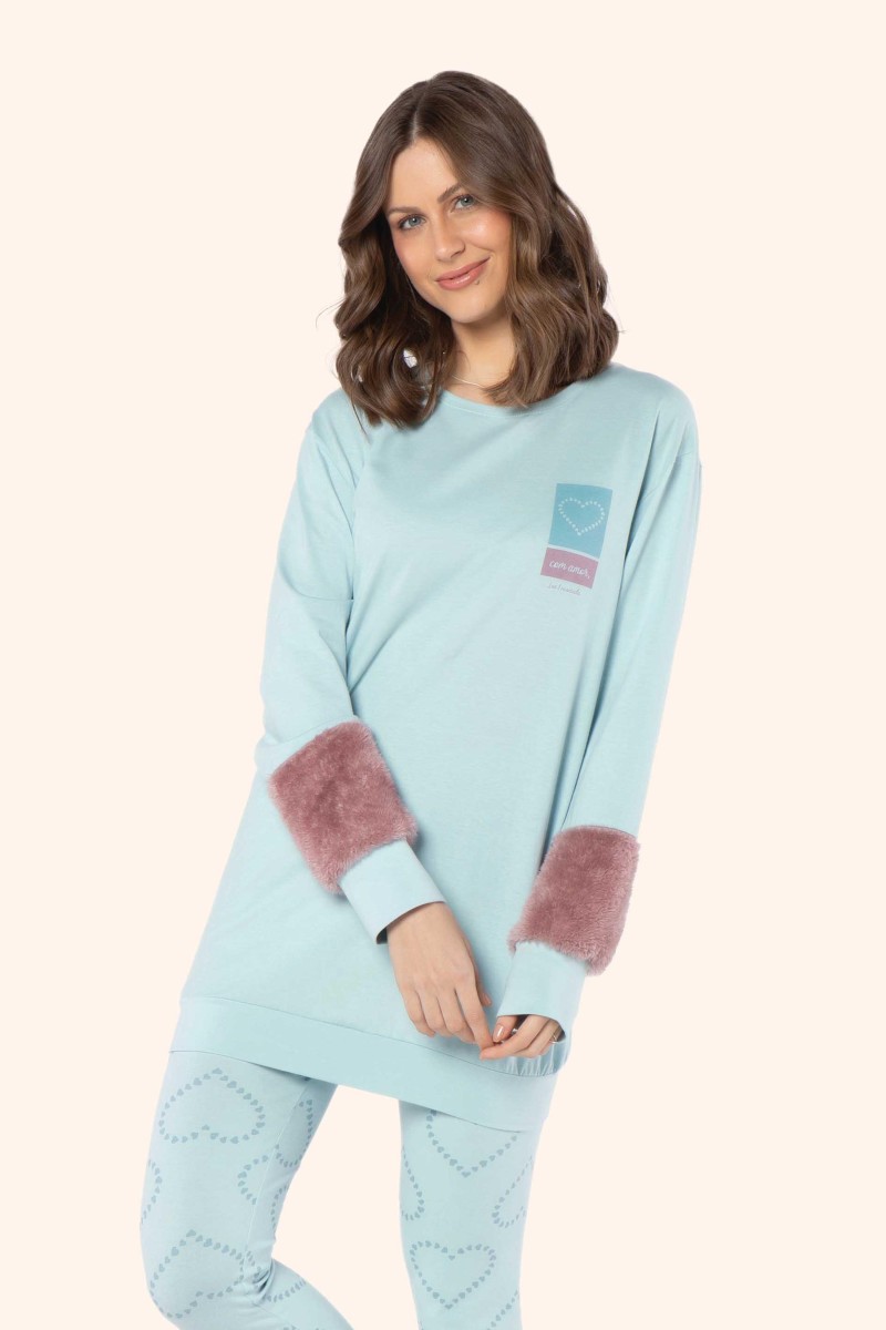 pijama legging manga longa