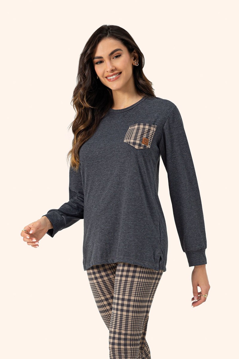 pijama legging manga longa
