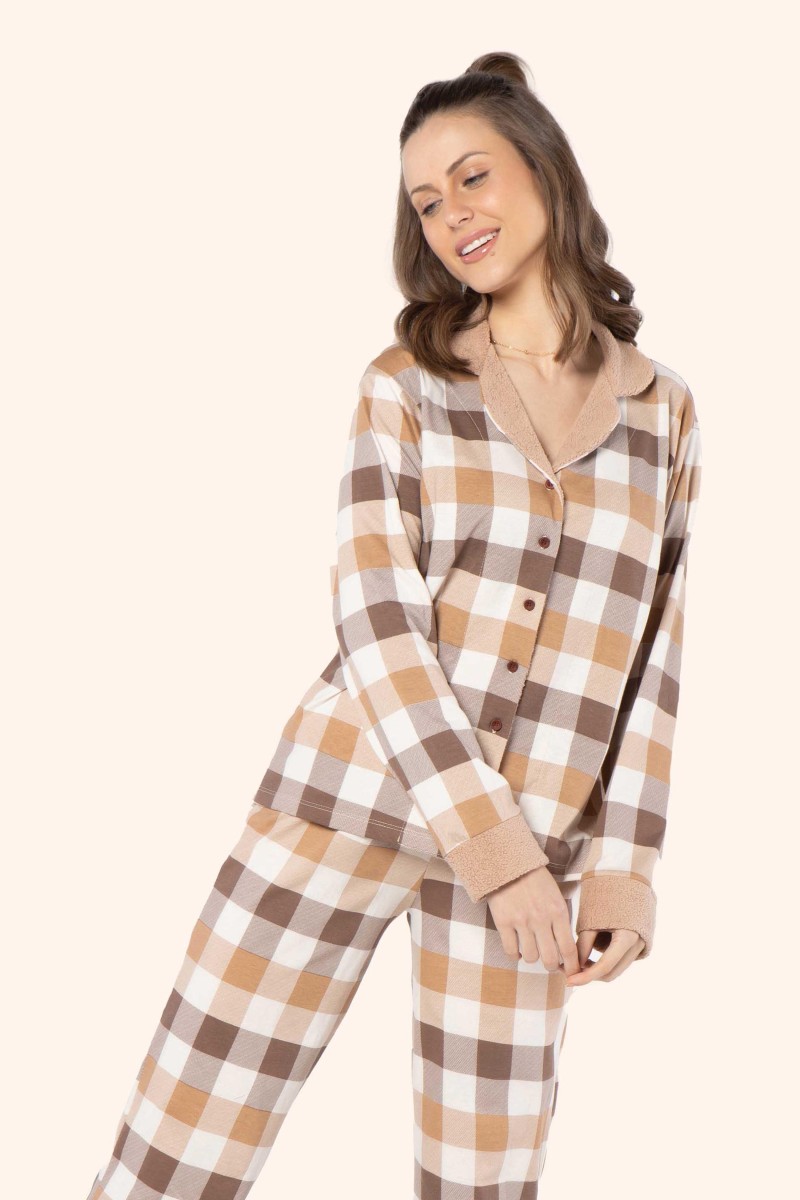 pijama manga longa aberto