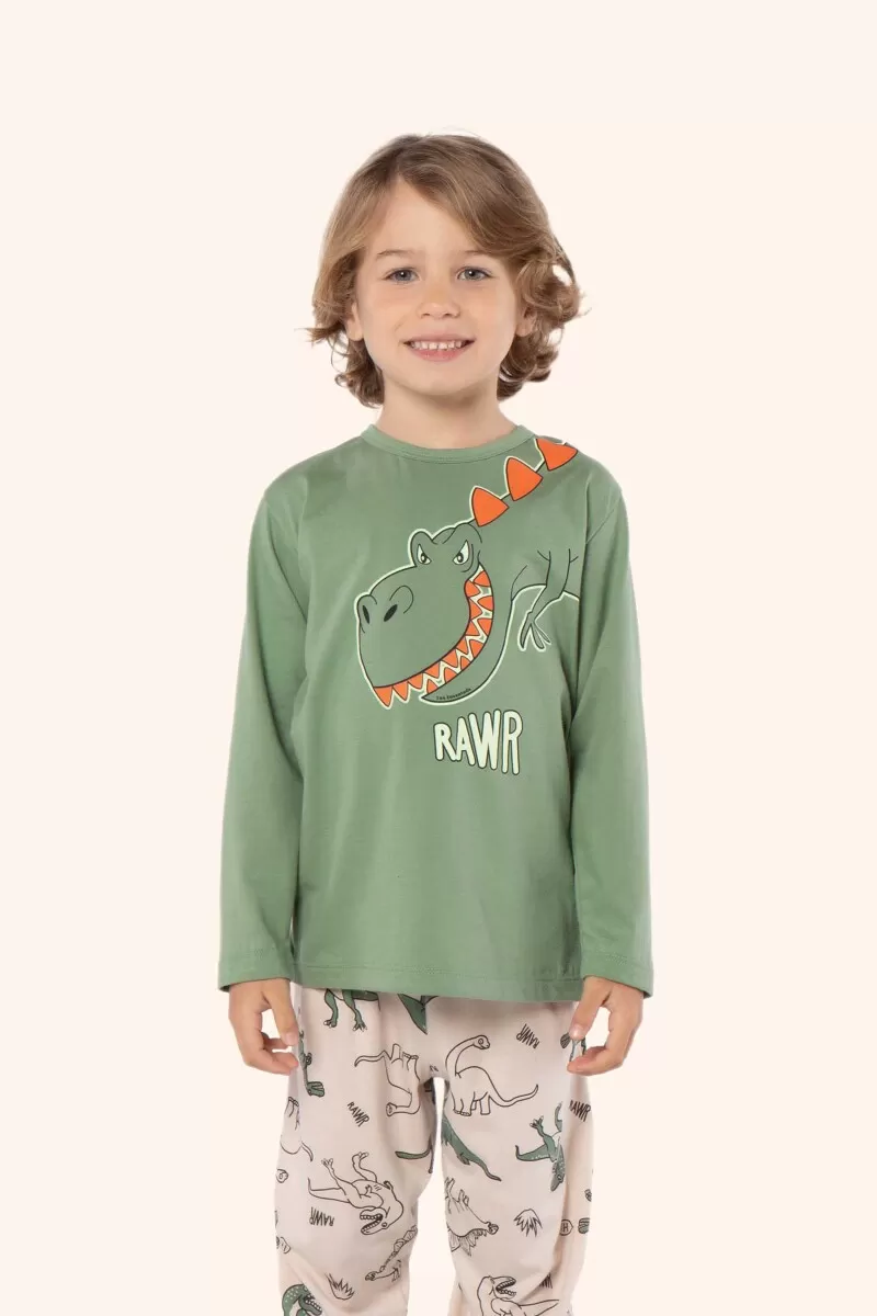 Pijama Infantil Masculino Lua Encantada Dragão